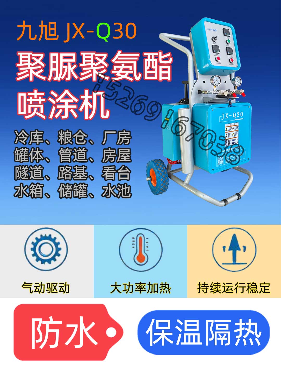 山東九旭JX-Q30高壓聚氨酯發(fā)泡保溫噴涂機(jī)設(shè)備--副本
